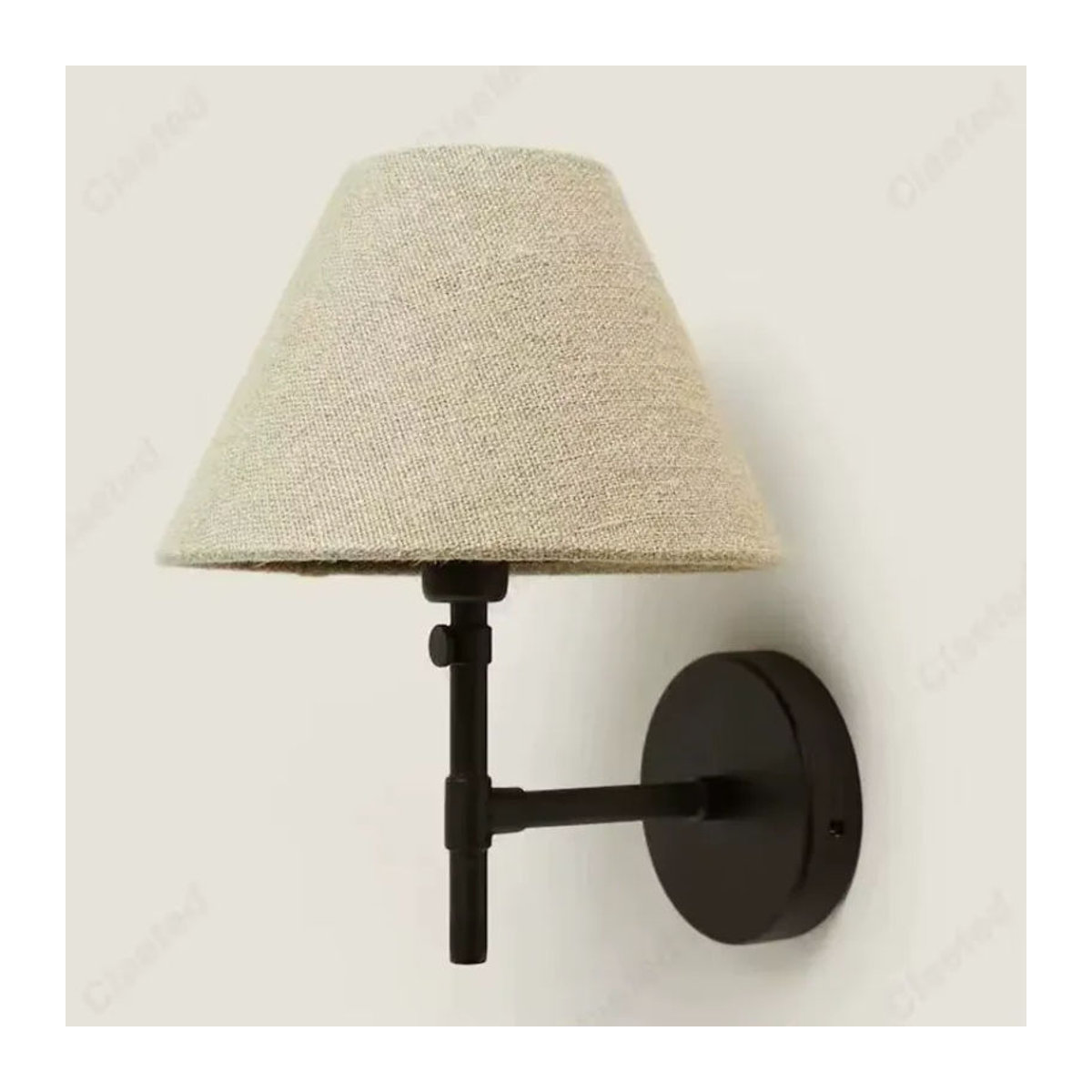 Japanische Retro LED Wandleuchte aus Stoff in Beige für Schlafzimmer, Wohnzimmer und Flur - Bild 2