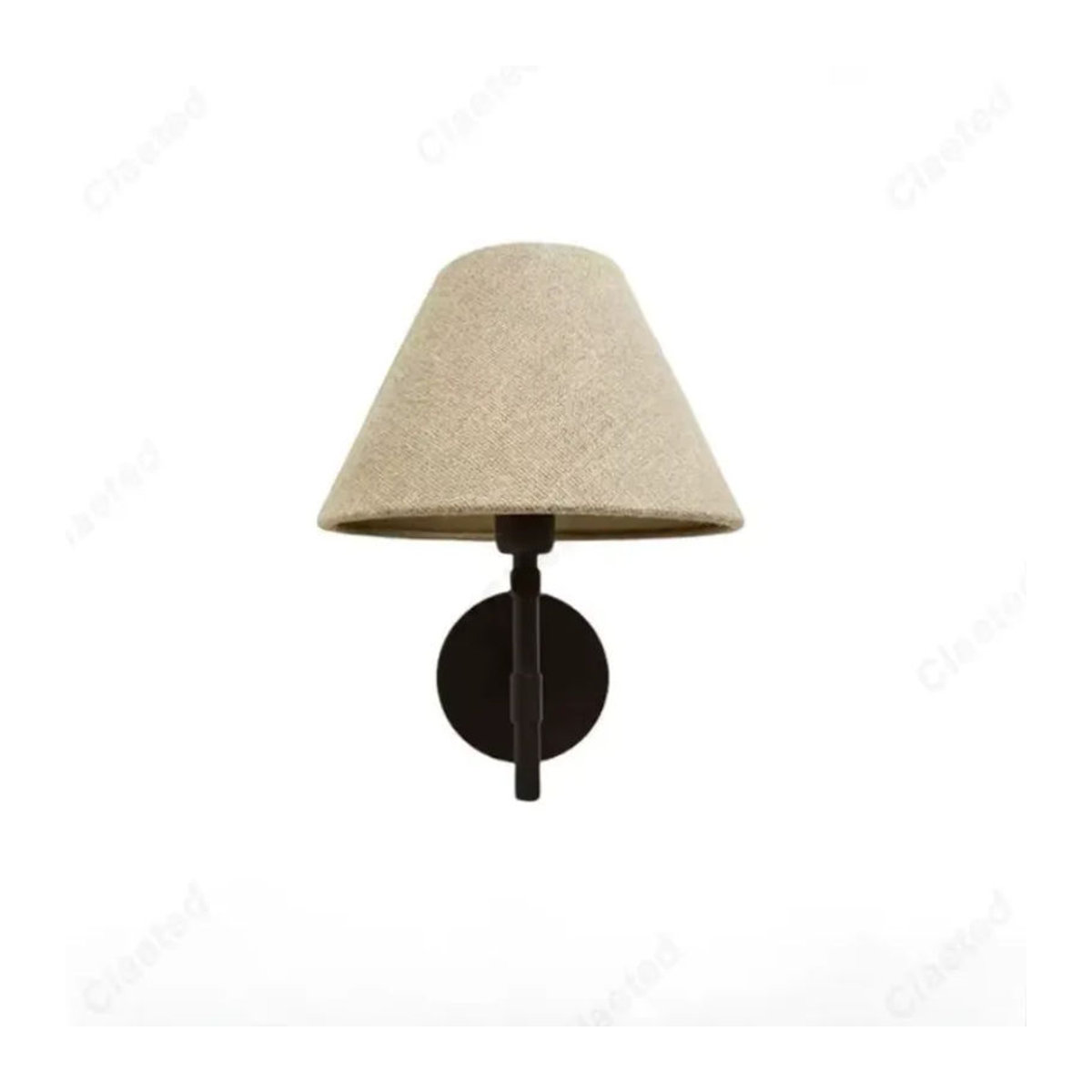Japanische Retro LED Wandleuchte aus Stoff in Beige für Schlafzimmer, Wohnzimmer und Flur - Bild 4