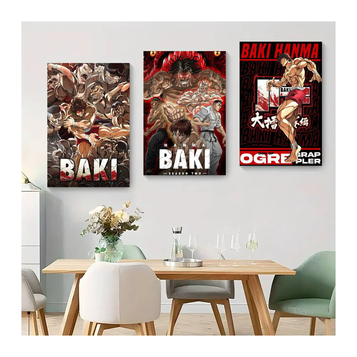 Japanisches Anime Baki Hanma Film-Poster als selbstklebender Wandsticker aus Papier, mehrfarbig, rechteckig - Bild 2