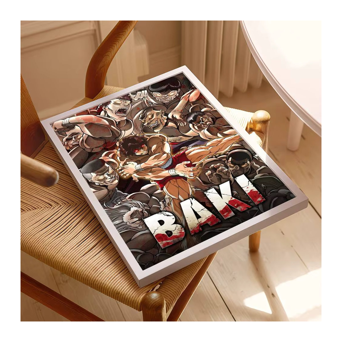 Japanisches Anime Baki Hanma Film-Poster als selbstklebender Wandsticker aus Papier, mehrfarbig, rechteckig - Bild 4