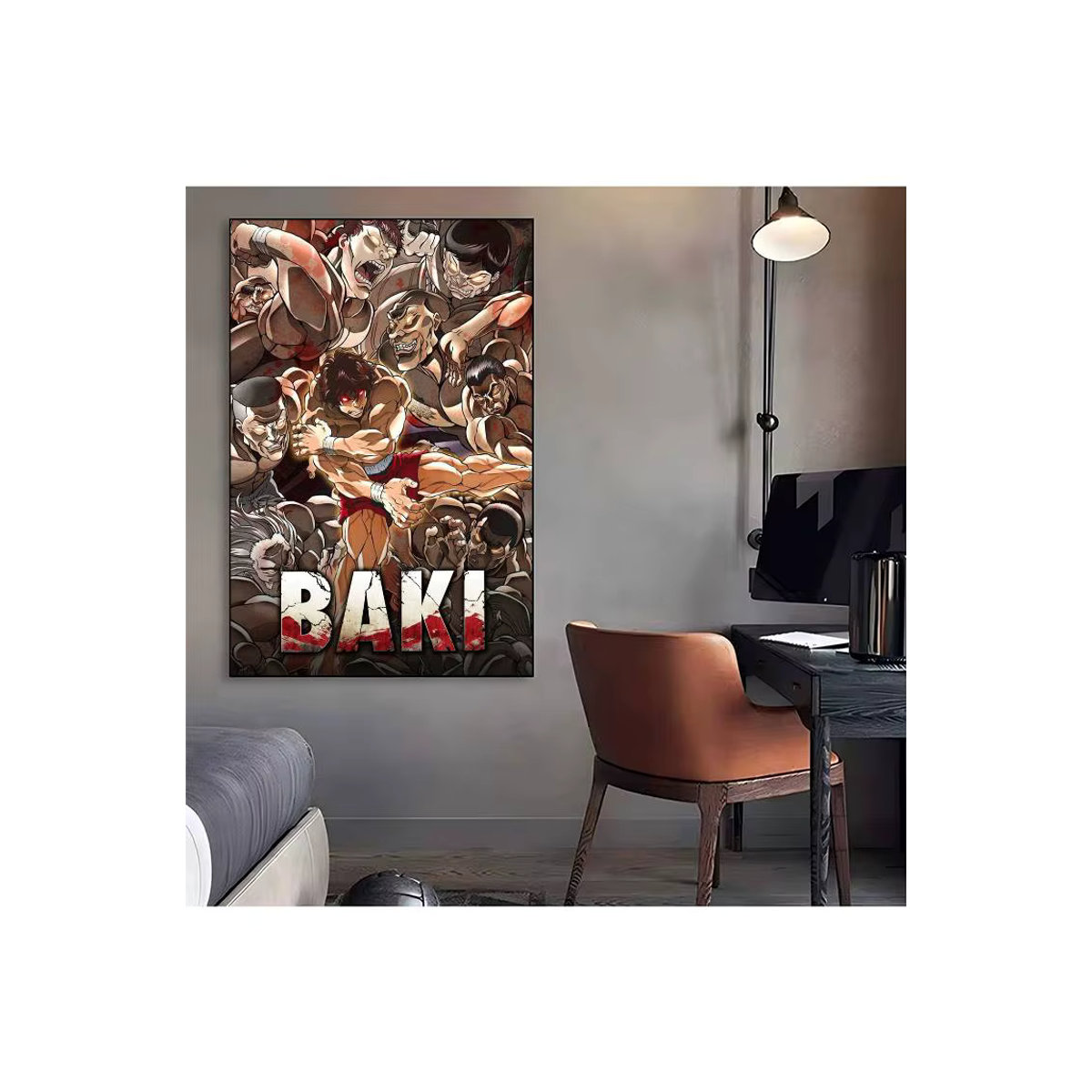 Japanisches Anime Baki Hanma Film-Poster als selbstklebender Wandsticker aus Papier, mehrfarbig, rechteckig - Bild 5
