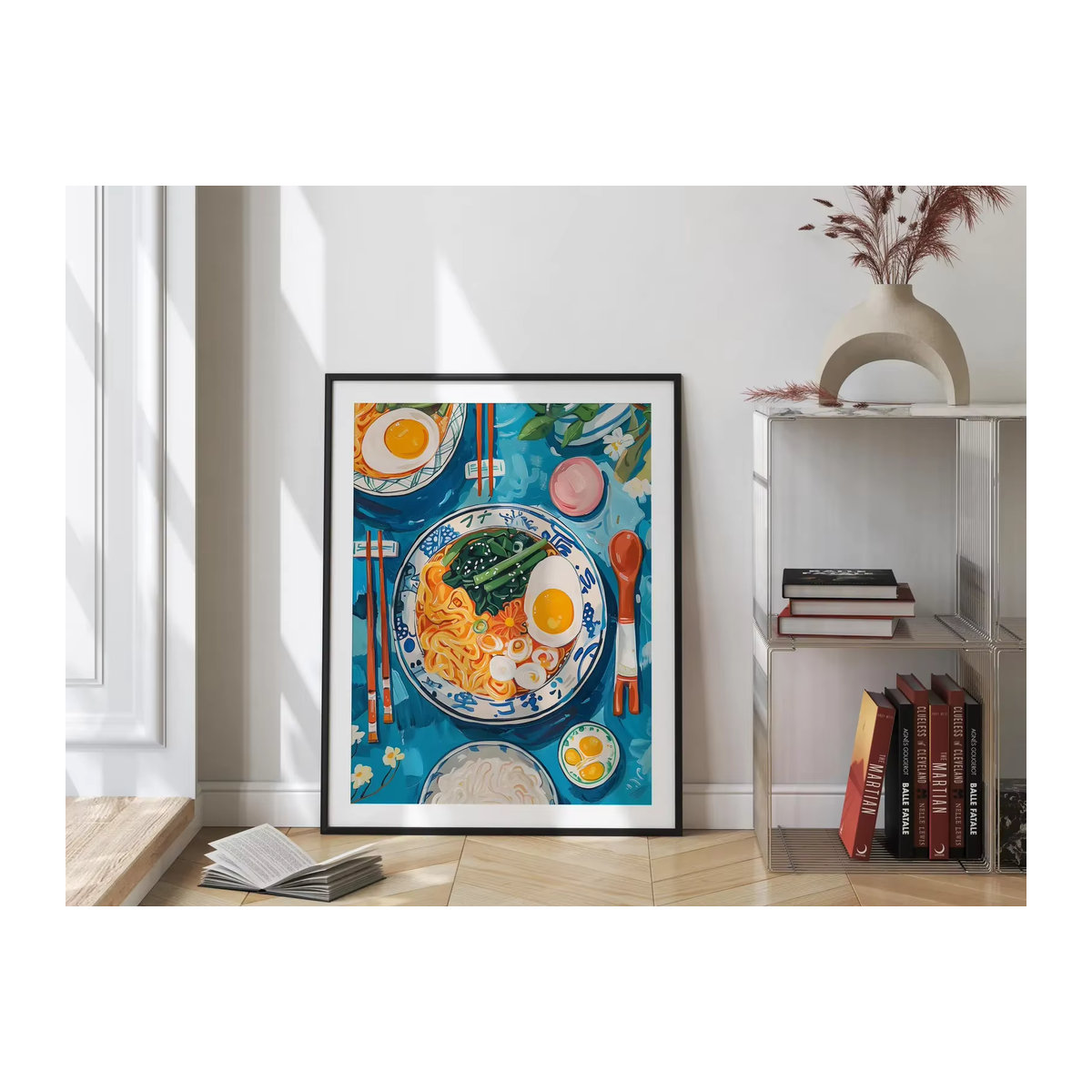 Japanisches Ramen Poster als digitaler Druck in Blau für moderne Küchenwanddekoration - Bild 2