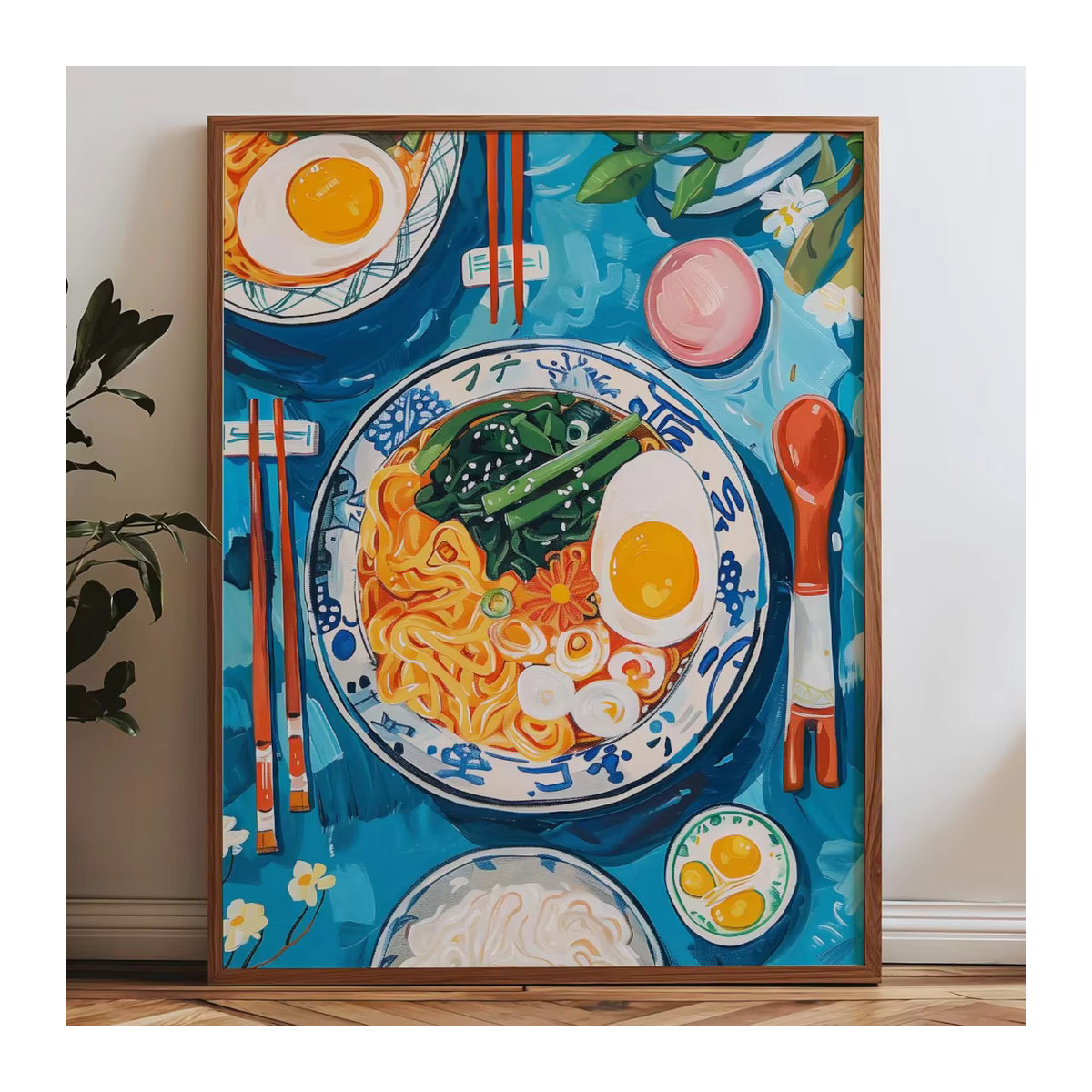 Japanisches Ramen Poster als digitaler Druck in Blau für moderne Küchenwanddekoration - Bild 4