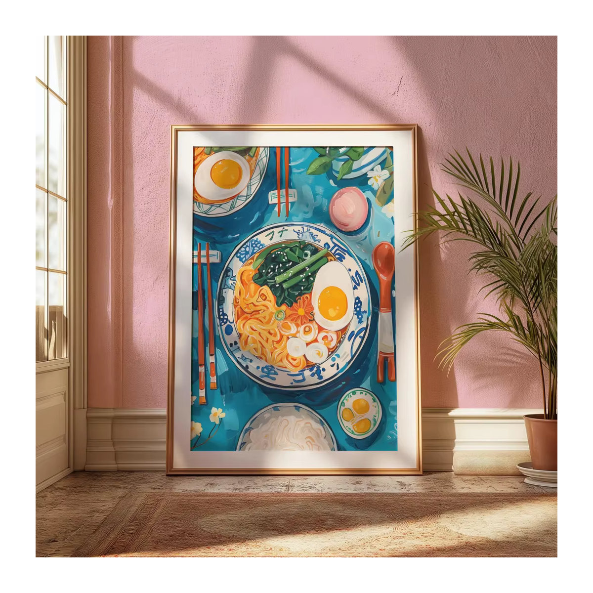 Japanisches Ramen Poster als digitaler Druck in Blau für moderne Küchenwanddekoration - Bild 6