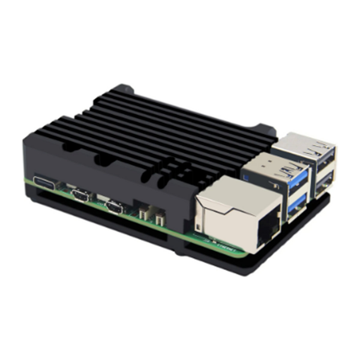 Jarhead Aluminium Gehäuse für Raspberry Pi 5 mit Doppel-Kühlventilator in Schwarz - Bild 1