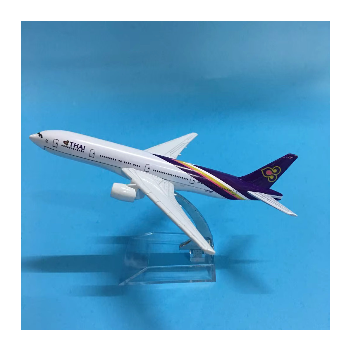 JASON TUTU Boeing 777 Flugzeugmodell Thai Airways in Weiß, Maßstab 1:400, Druckguss-Metall, Länge: 16 cm - Bild 2