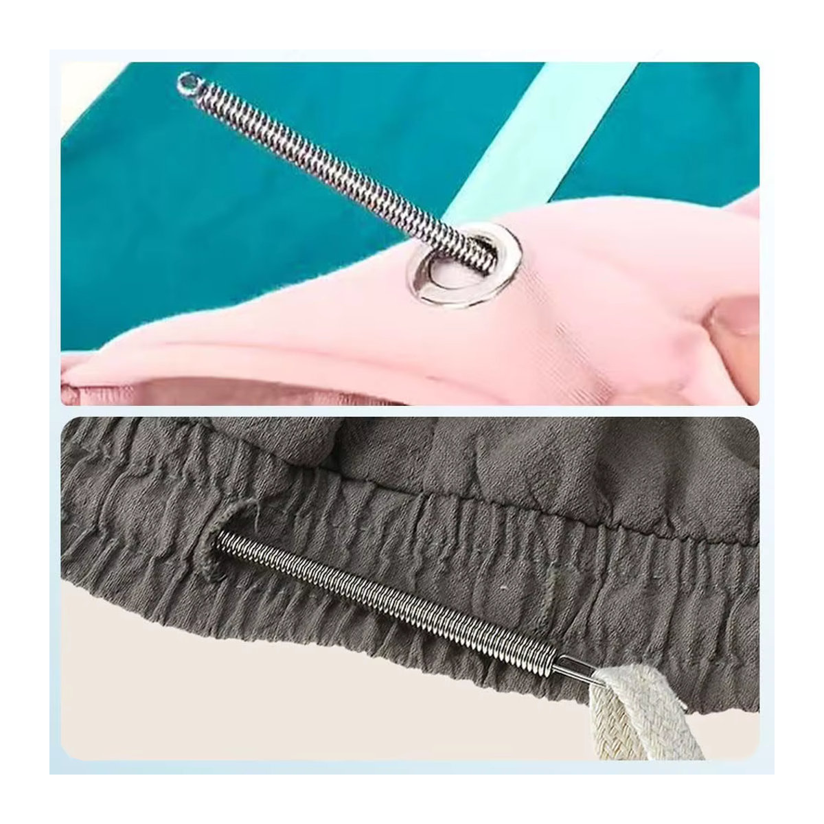 JAY HOME 2er Set Metall Kordelzug Ersatz Einfädler in Silber für Hosen und Stickarbeiten - Bild 2