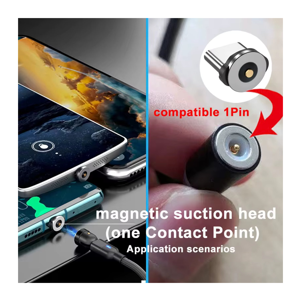 JCD Magnetische Ladeadapter Set für Typ C Micro USB und iOS in Silber, 15 Stück - Bild 4