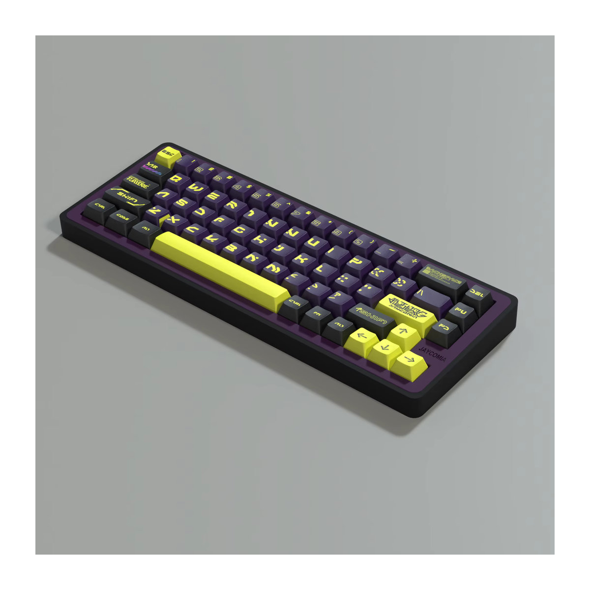 JCM Antimatter Tastenkappen Set aus PBT-Material mit Kirschprofil, 78 Tasten, Schwarz/Mehrfarbig, passend für 60% 64% 68% mechanische Tastatur-Layouts - Bild 2