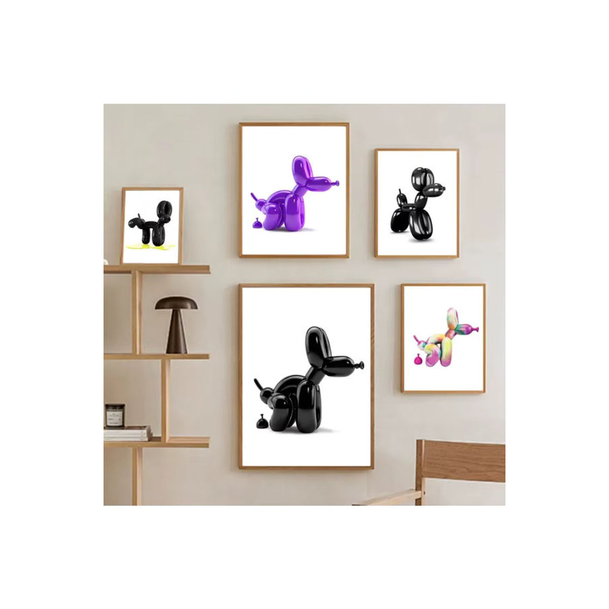 Jeff Koons Bunter Ballon Hund Leinwand Wandbild im skandinavischen Stil, Mehrfarbig, Rechteckig, Hochformat - Bild 2