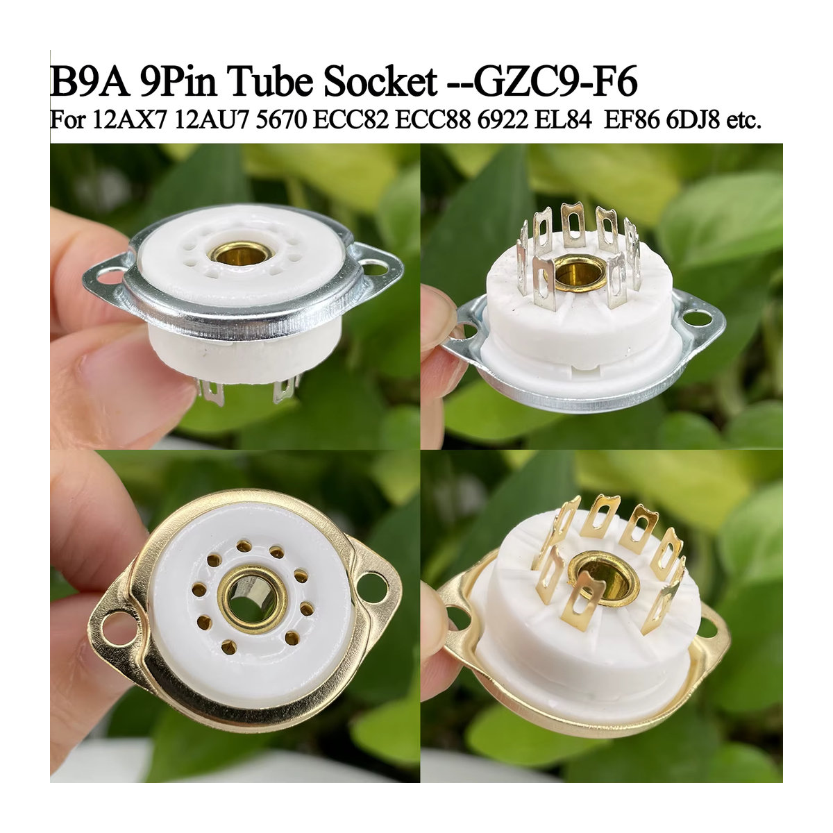 JEMOSA Keramik Rohr Buchse B9A 9PIN GZC9-F6 in Weiß für Audio DIY Verstärker - Bild 1