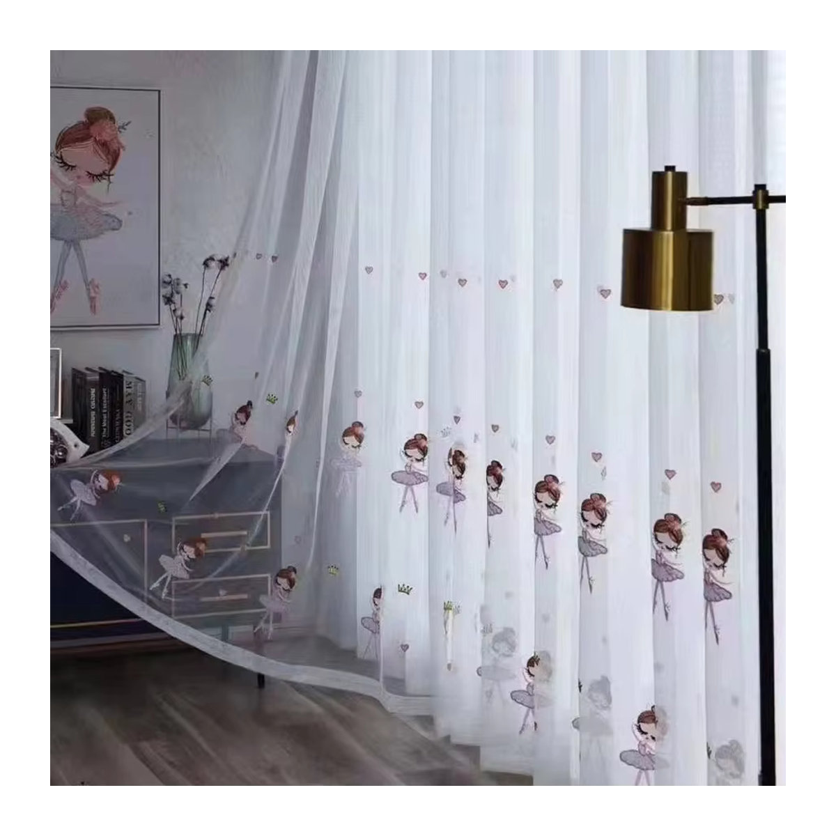 JESSANS Bestickter Gaze Vorhang für das Mädchenzimmer in Weiß - Bild 4