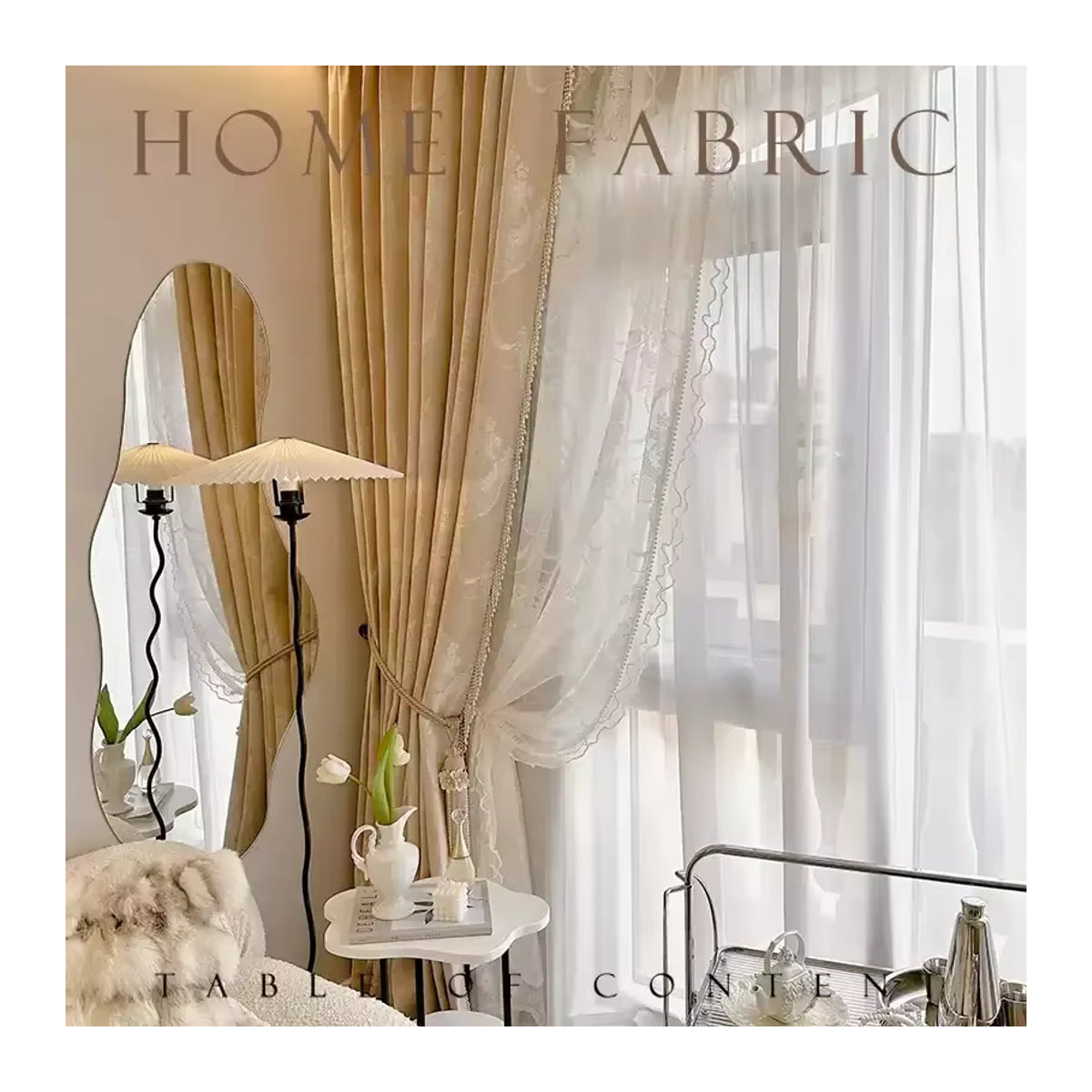 JESSANS Jacquard-Vorhänge mit Stickerei in Rosa und Beige, transparente Gardinen für Wohnzimmer und Schlafzimmer - Bild 3