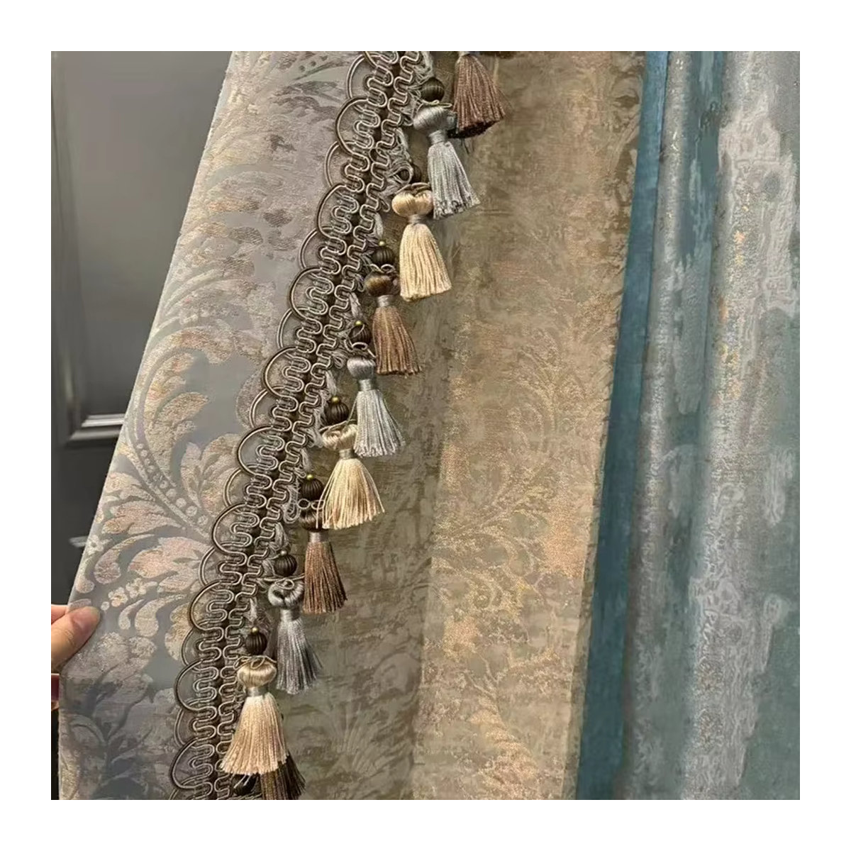 JESSANS Paisley-Jacquard-Vorhänge in Gold mit französischer Prägung und verdicktem Stoff zur Verdunkelung für Wohnzimmer und Schlafzimmer - Bild 2