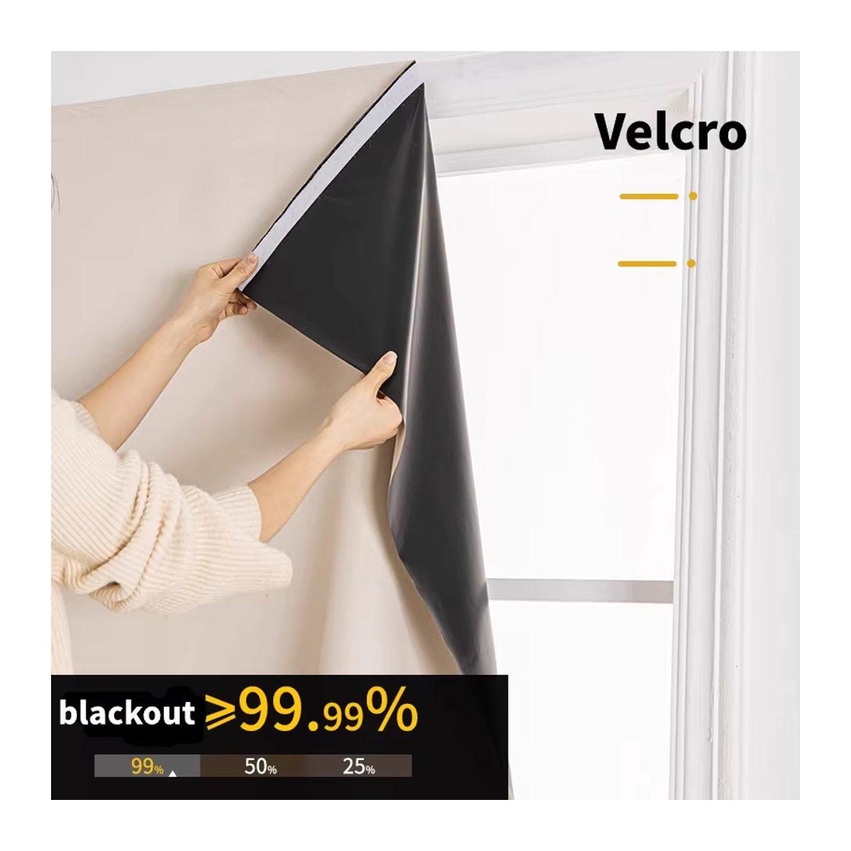 JESSANS Selbstklebende Verdunkelungsvorhänge zur Lichtblockierung und Schallabsorption für Wohnzimmer, Schlafzimmer und Küche - Bild 2