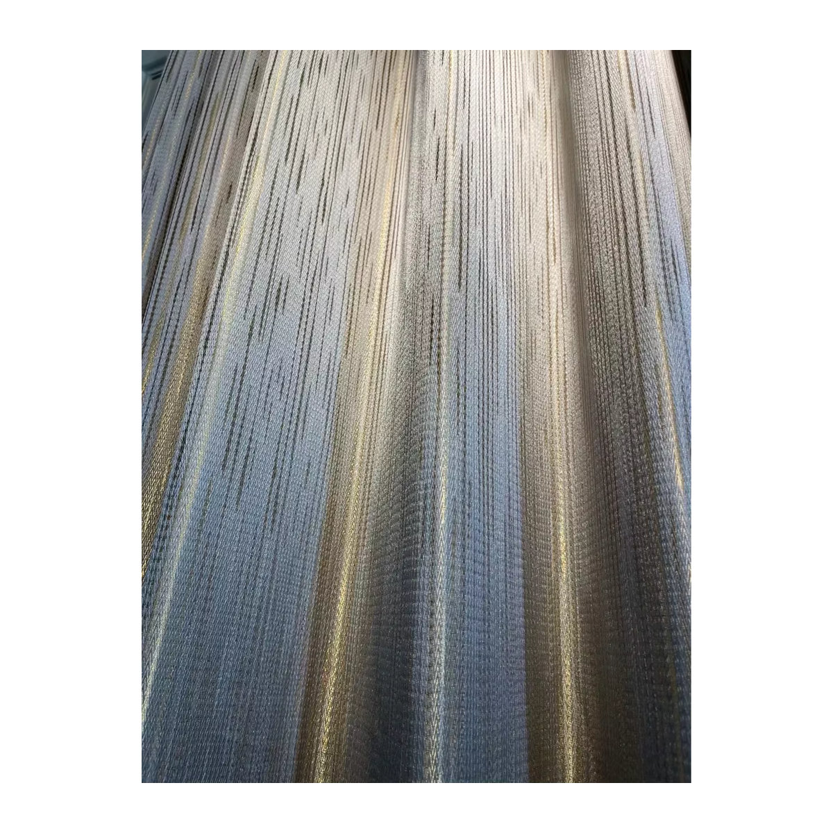 JESSANS Verdunkelungsvorhänge aus Jacquard mit horizontalen Streifen und Goldlinie in Grau - Bild 3