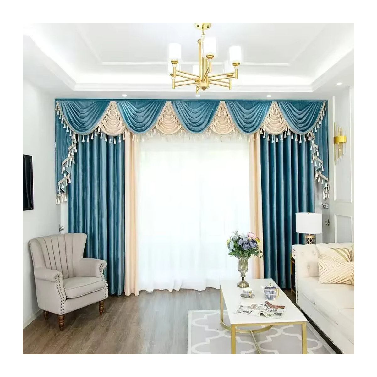 JESSANS Verdunkelungsvorhänge aus Samt in Blau für Wohnzimmer, Esszimmer und Schlafzimmer - Bild 3