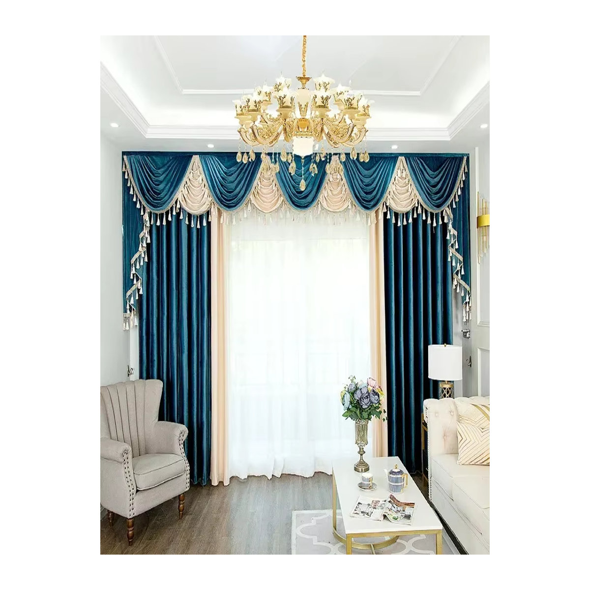 JESSANS Verdunkelungsvorhänge aus Samt in Blau für Wohnzimmer, Esszimmer und Schlafzimmer - Bild 4
