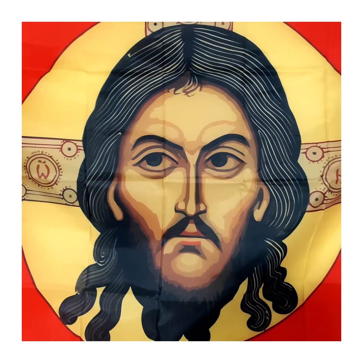Jesus-Flagge mit Christus-Motiv in Rot von OIMG, B/H: 90 x 150 cm - Bild 2