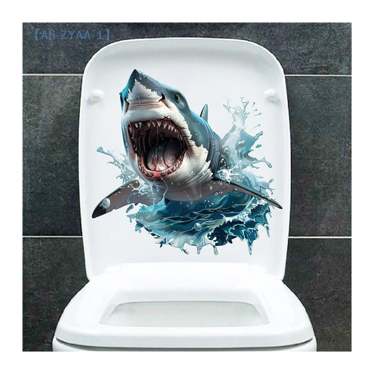 JETTING 3D Hai Wandaufkleber wasserfest selbstklebend maritim blau mehrfarbig - Bild 1