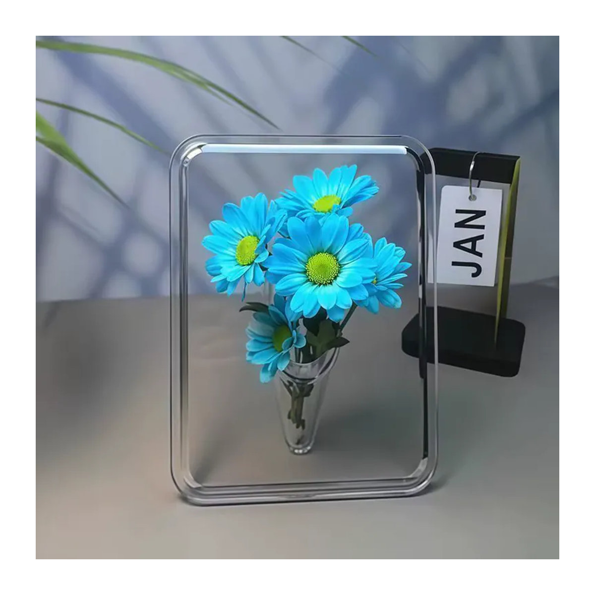 JETTING Acryl-Fotorahmen-Vase aus transparentem Kunststoff für Schnittblumen, moderne Hydrokultur-Blumenvase in rechteckiger Form als Tischdekoration - Bild 5