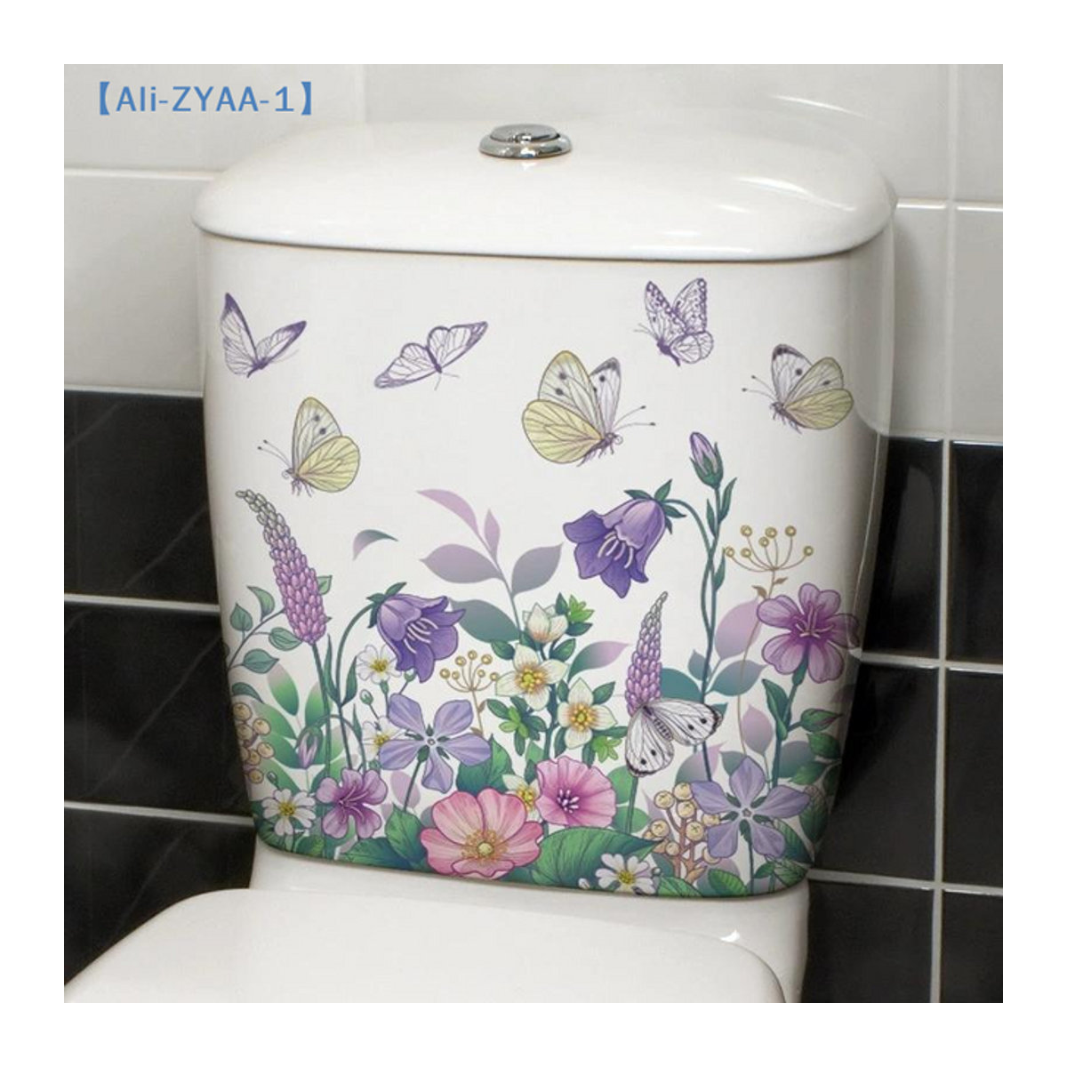 JETTING Badezimmer Toilettensitz Aufkleber mit floralem Schmetterlingsdesign, selbstklebend, mehrfarbig - Bild 1