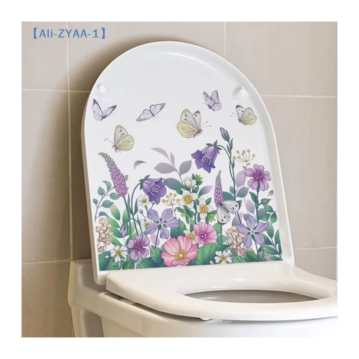 JETTING Badezimmer Toilettensitz Aufkleber mit floralem Schmetterlingsdesign, selbstklebend, mehrfarbig - Bild 2