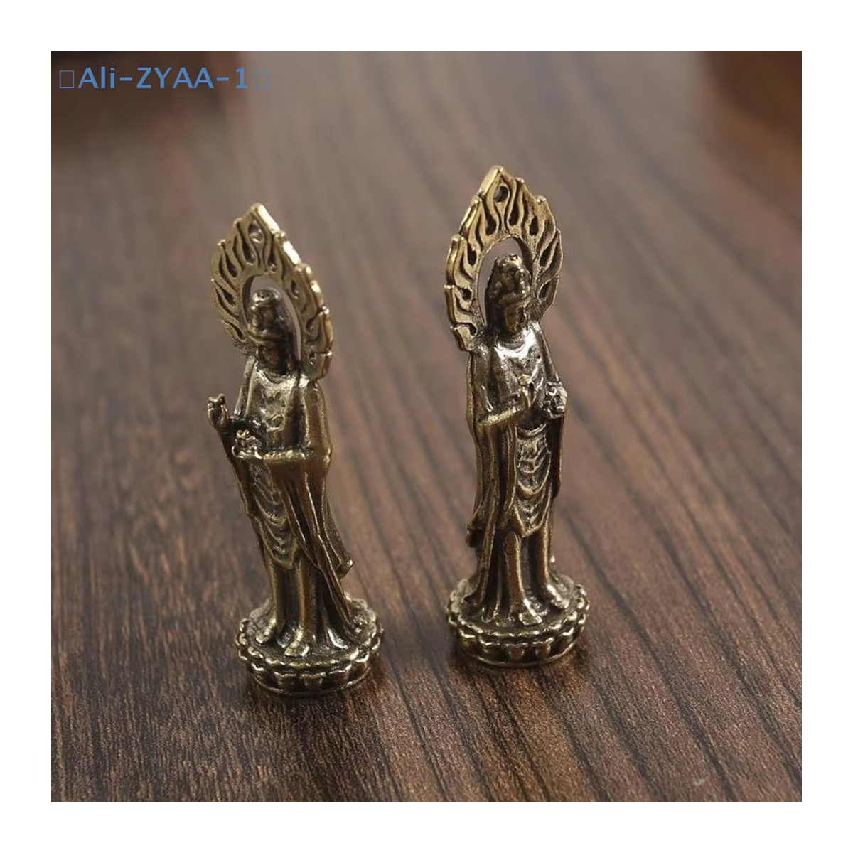 JETTING Buddha Guanyin Statue Bodhisattva aus Metall in Gold, stehende orientalische Desktop-Dekoration - Bild 2