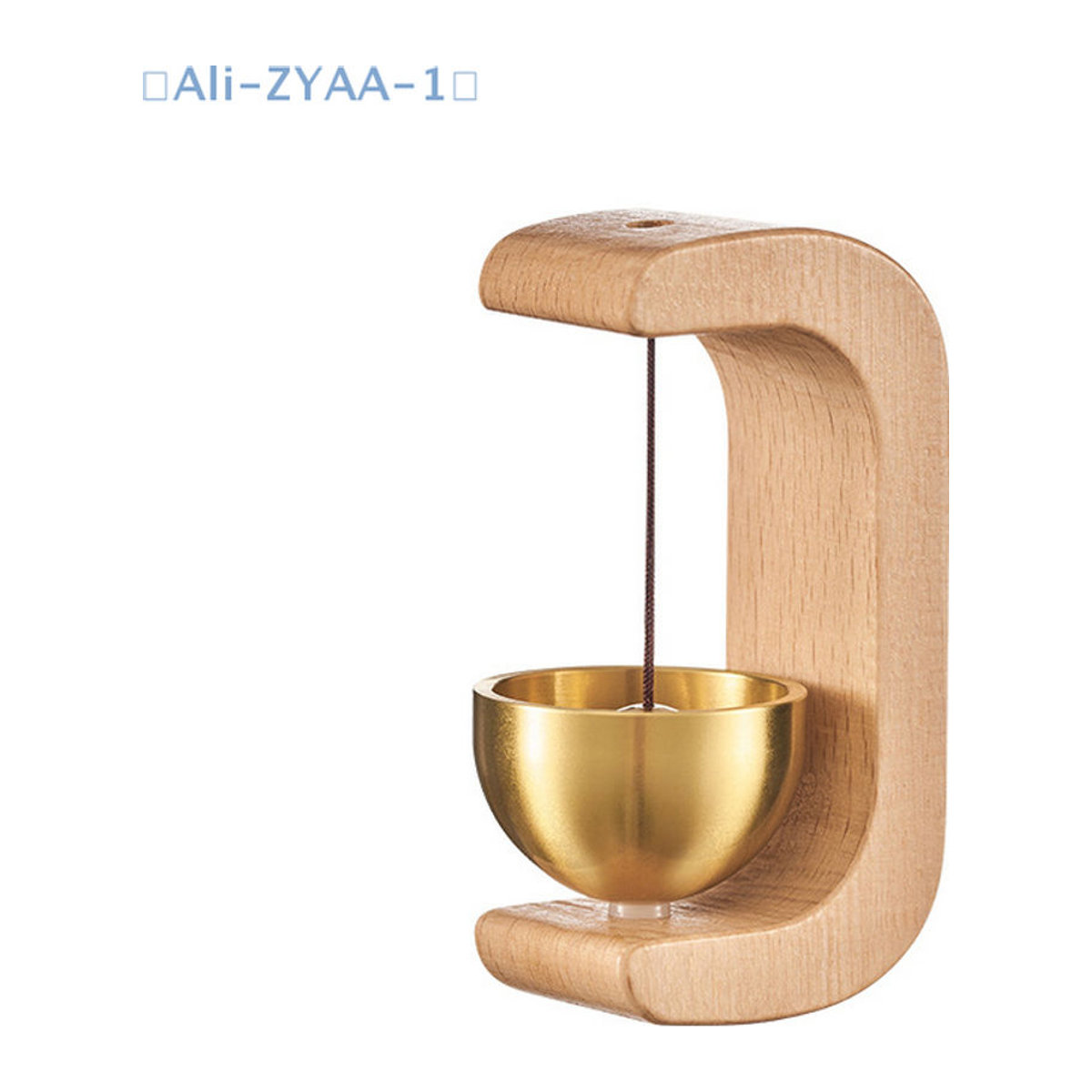 JETTING Dekorative Holz-Türklingel in Gold mit geometrischem Design und Schnur zum Aufhängen - Bild 1