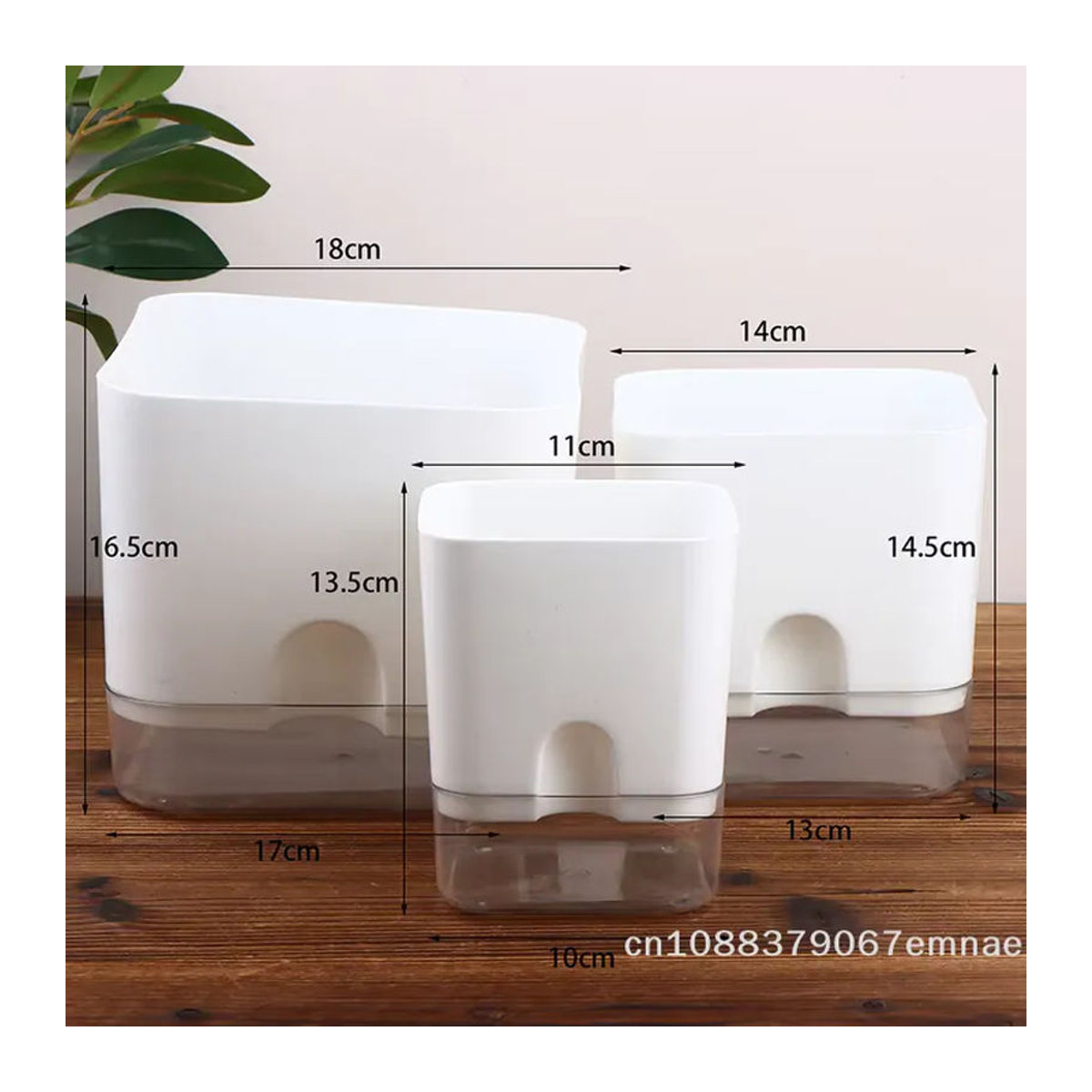 JETTING Doppelstöckiger Lazy Garden Blumentopf mit magnetischem Selbstbewässerungssystem aus Kunststoff in Weiß - Bild 6