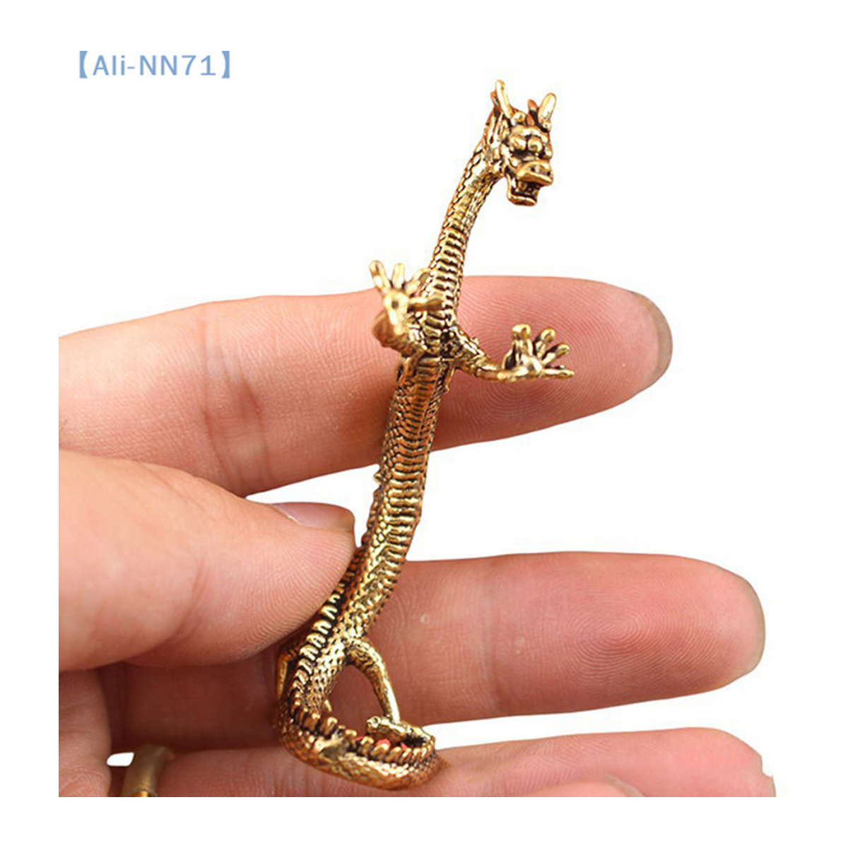 JETTING Drachen Statue aus Messing in Gold als stehende Dekoration für dein Zuhause - Bild 1
