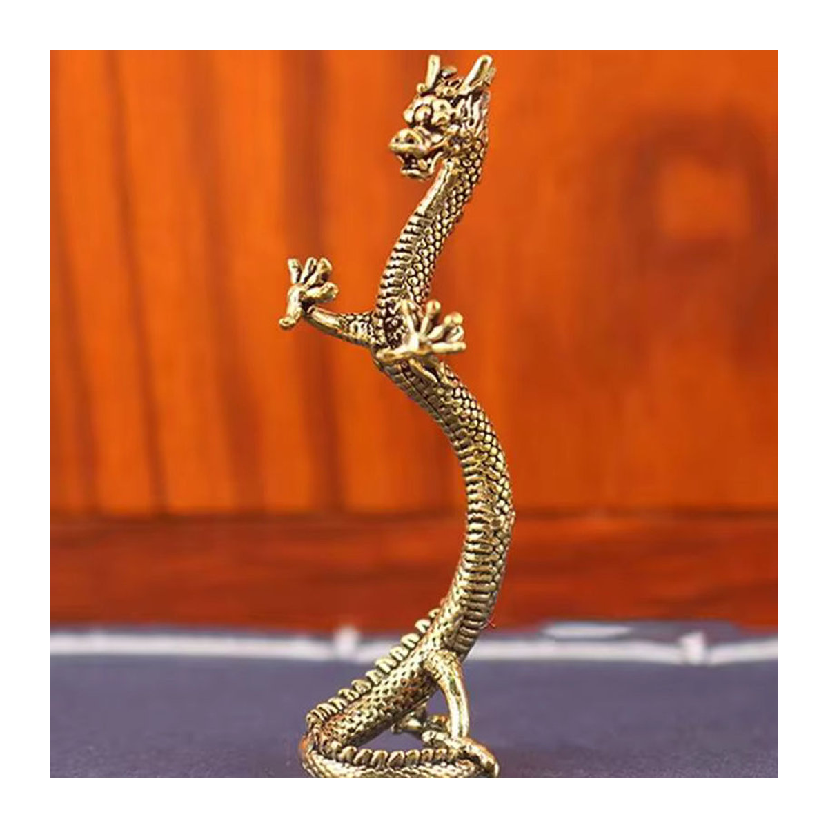 JETTING Drachen Statue aus Messing in Gold als stehende Dekoration für dein Zuhause - Bild 2