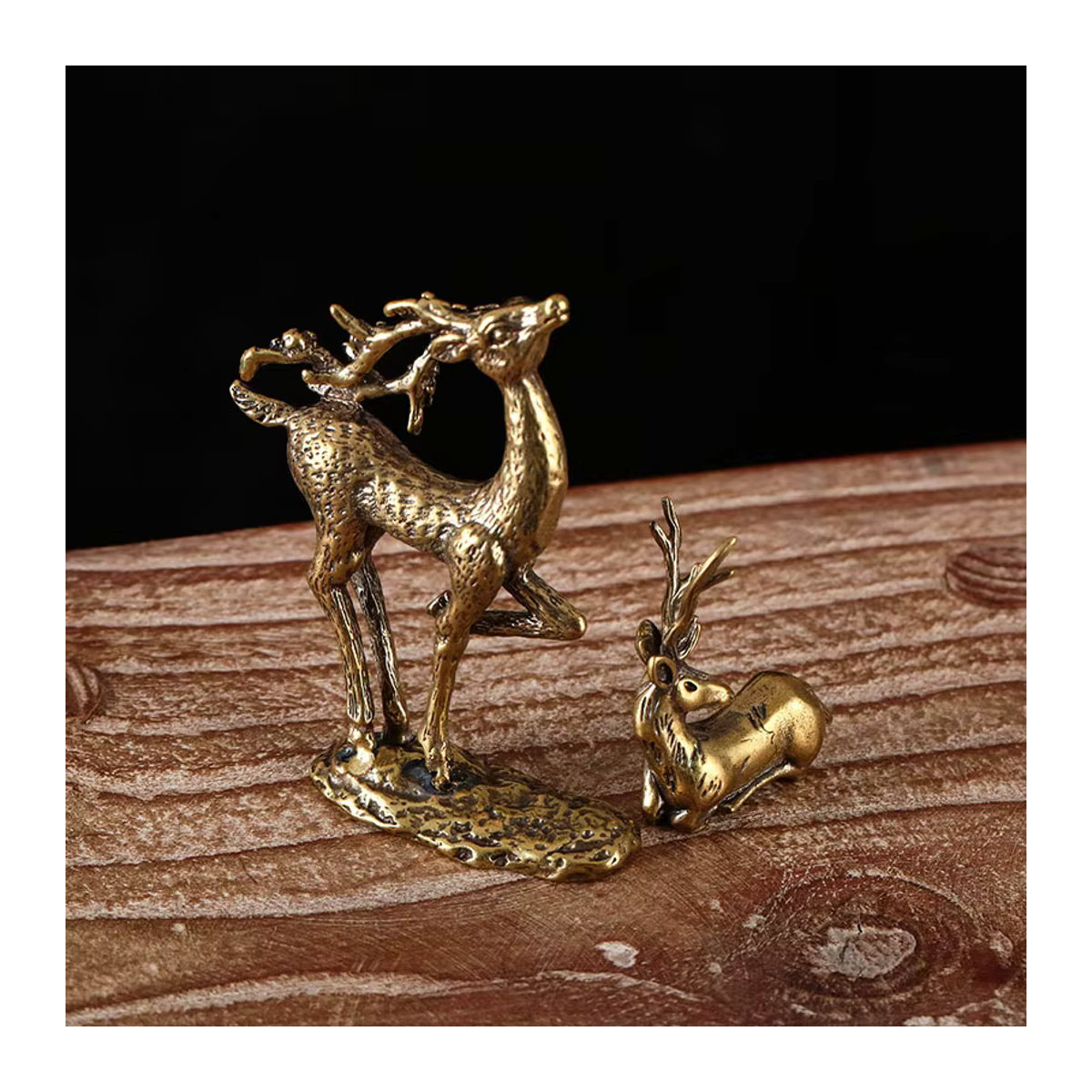 JETTING Elch Miniatur Figur aus Messing in Gold im Vintage Design als Desktop Ornament - Bild 1