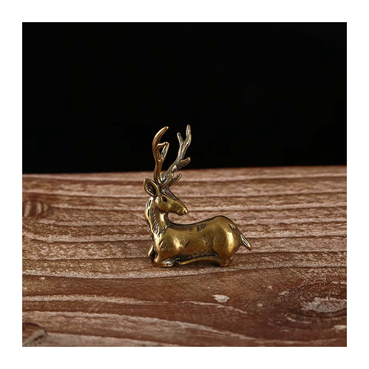 JETTING Elch Miniatur Figur aus Messing in Gold im Vintage Design als Desktop Ornament - Bild 2