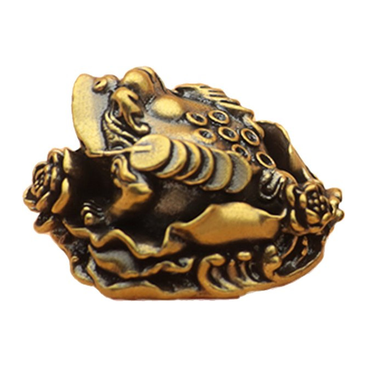 JETTING Feng Shui Kröte aus Messing in Gold als Glücksbringer und Tischdekoration für Home Office und Orientale Stil - Bild 1