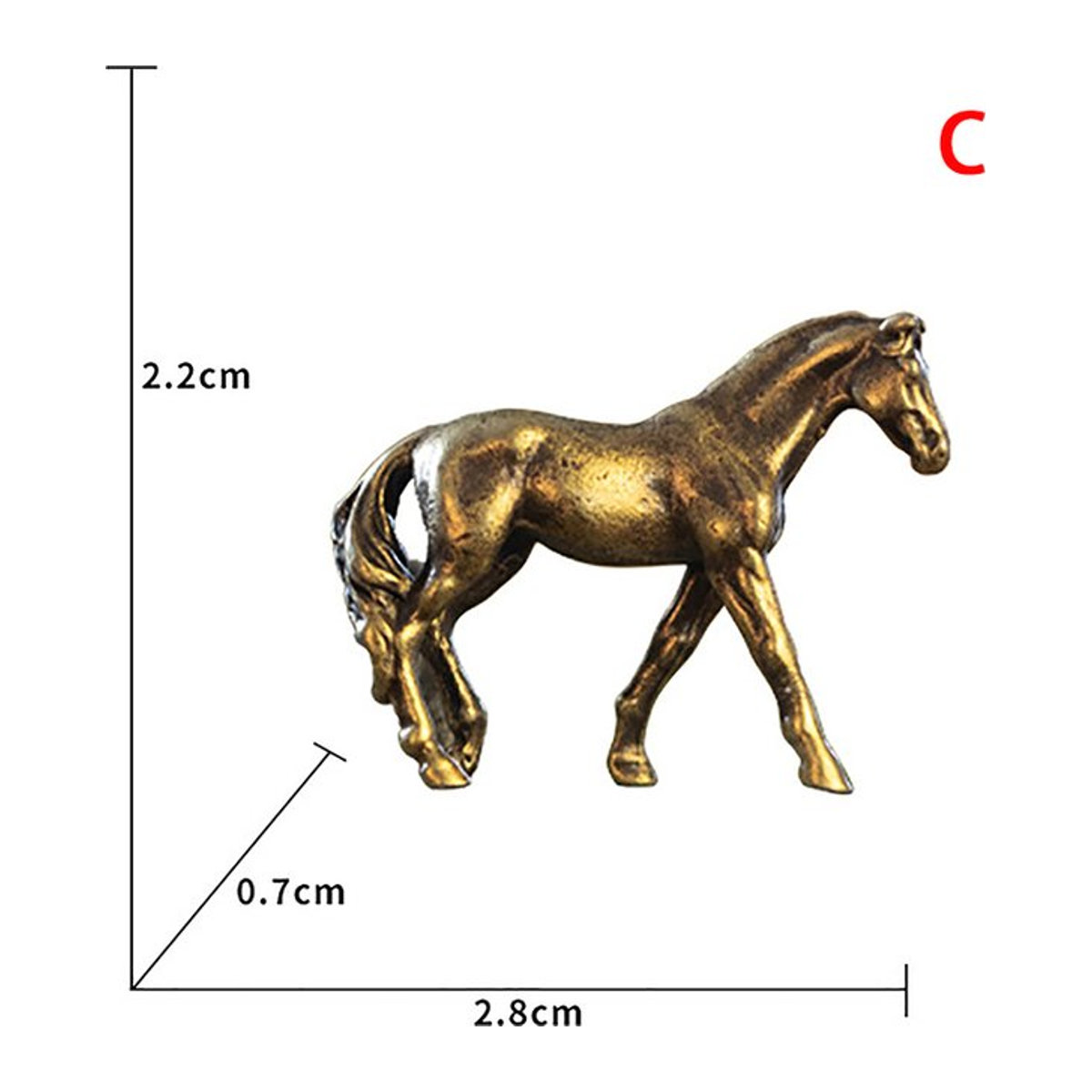 JETTING Feng Shui Pferdefigur aus Messing und Kupfer in Gold für die Desktop-Dekoration - Bild 1