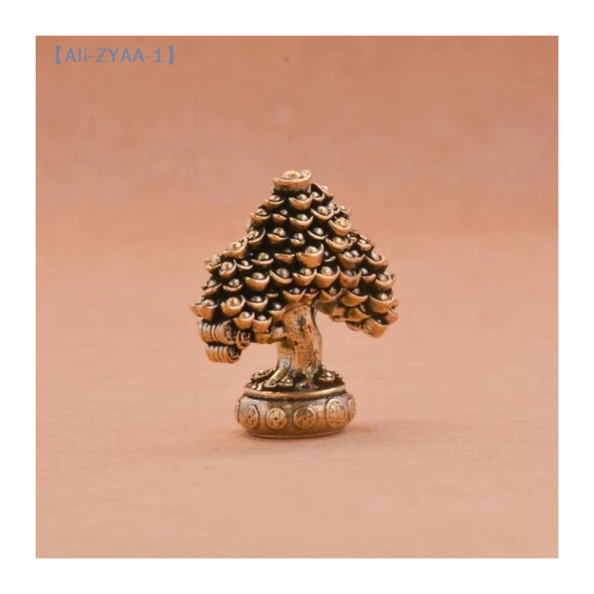 JETTING Glücksbaum-Deko aus Messing in Gold, Vintage Desktop-Skulptur als Topfbaum für Wohnzimmer und Büro - Bild 4