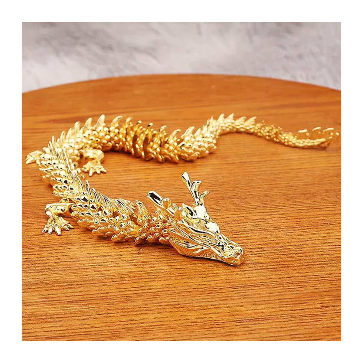 JETTING Goldener chinesischer Loong-Drache aus Metall als bewegliches Drachenornament für deine Dekoration zu Hause oder im Büro - Bild 2