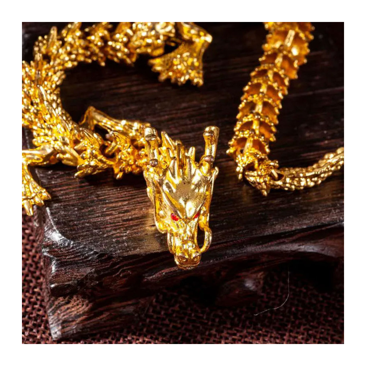 JETTING Goldener chinesischer Loong-Drache aus Metall als bewegliches Drachenornament für deine Dekoration zu Hause oder im Büro - Bild 5
