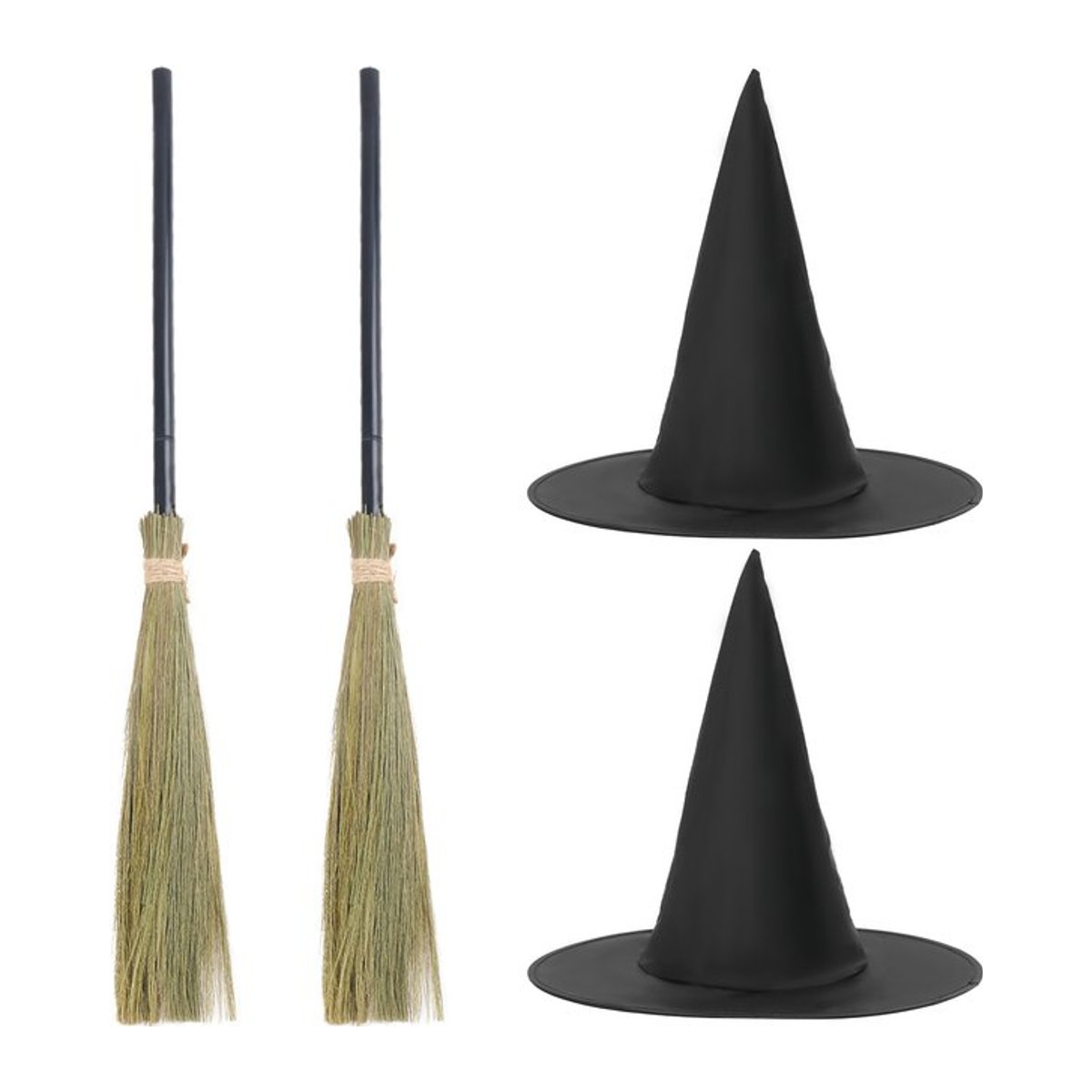 JETTING Halloween Hexenbesen aus Kunststoff in Schwarz für Kinder - Bild 1