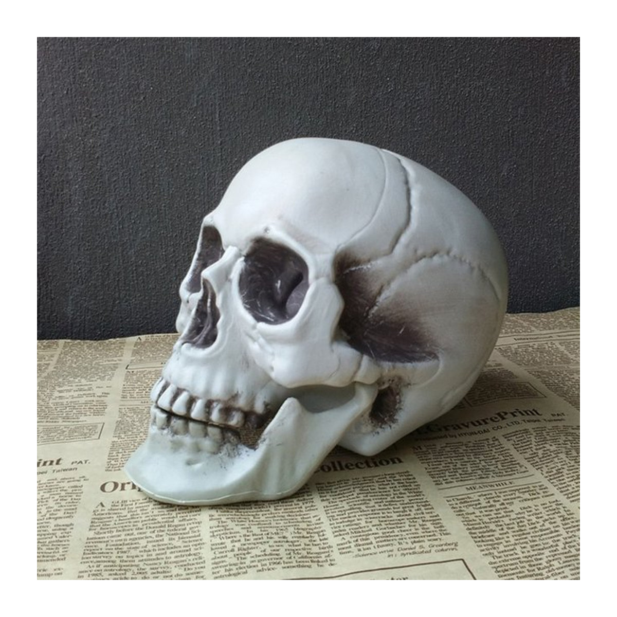 JETTING Halloween Totenkopf aus Kunststoff, weißes Skelett-Ornament für Grusel-Dekoration - Bild 1