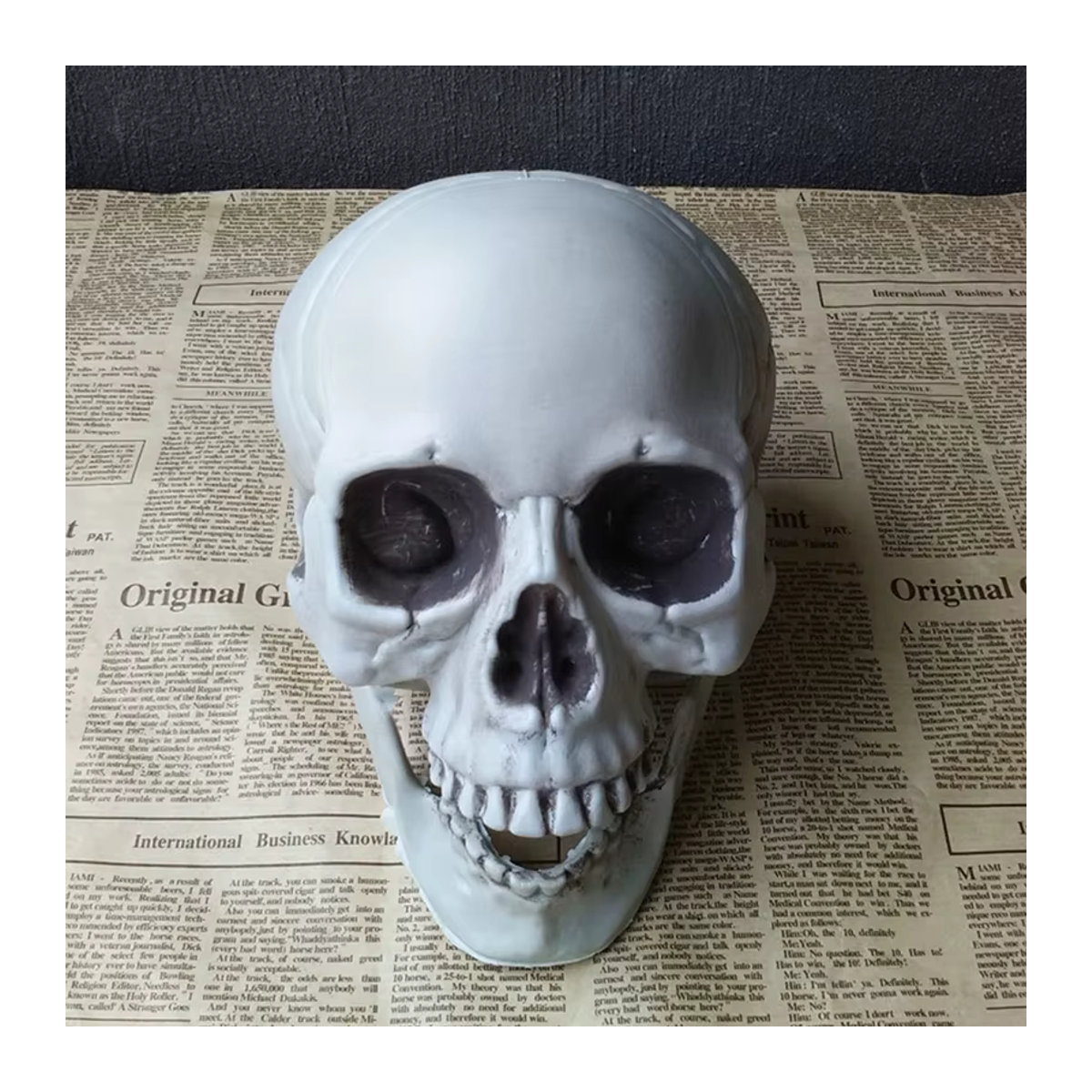 JETTING Halloween Totenkopf aus Kunststoff, weißes Skelett-Ornament für Grusel-Dekoration - Bild 4