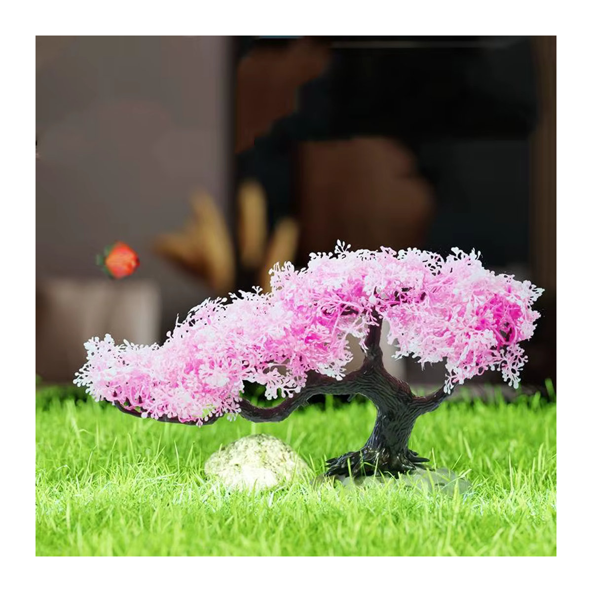 JETTING Künstliche Wasserpflanze in Form eines Baumes für dein Aquarium, Farbe: Rosa - Bild 1