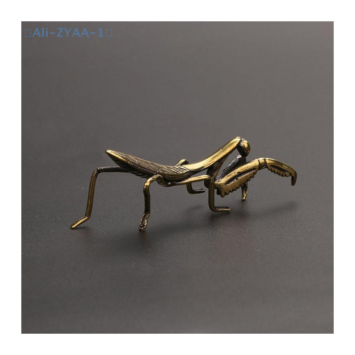 JETTING Kupfer-Mantis Miniatur-Ornament in Gold, Vintage Metall-Dekoration für Blumentöpfe und Tee-Haustiere - Bild 1
