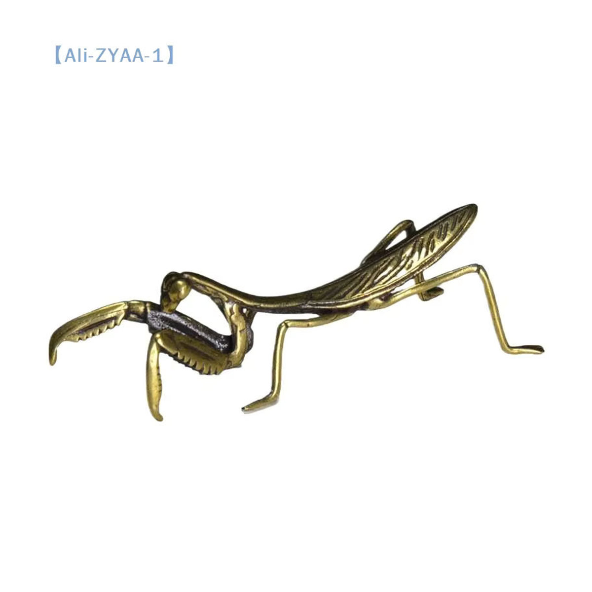 JETTING Kupfer-Mantis Miniatur-Ornament in Gold, Vintage Metall-Dekoration für Blumentöpfe und Tee-Haustiere - Bild 3
