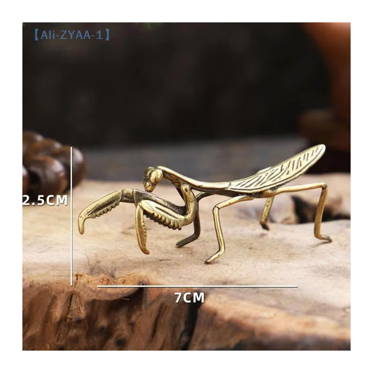 JETTING Kupfer-Mantis Miniatur-Ornament in Gold, Vintage Metall-Dekoration für Blumentöpfe und Tee-Haustiere - Bild 4
