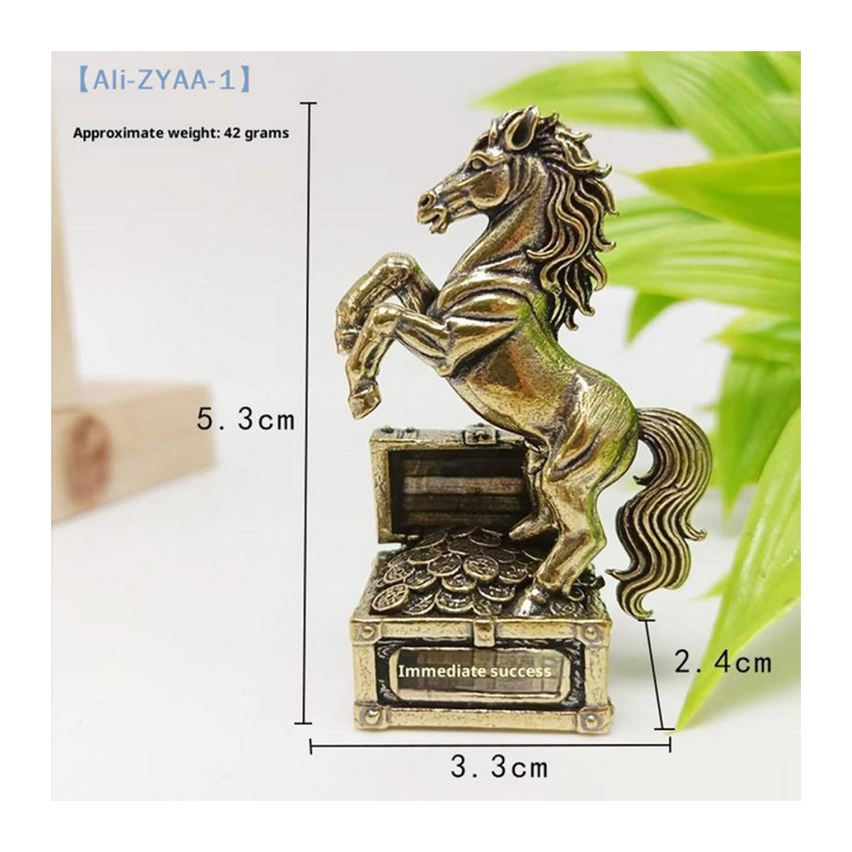 JETTING Messing Pferdestatue Gold Sternzeichen Ornament für Büro und Zuhause - Bild 1
