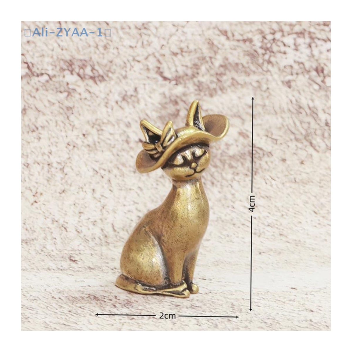 JETTING Messing Prinzessin Katze Statue Gold Kreative Tier Dekoration für Schreibtisch und Zuhause - Bild 1