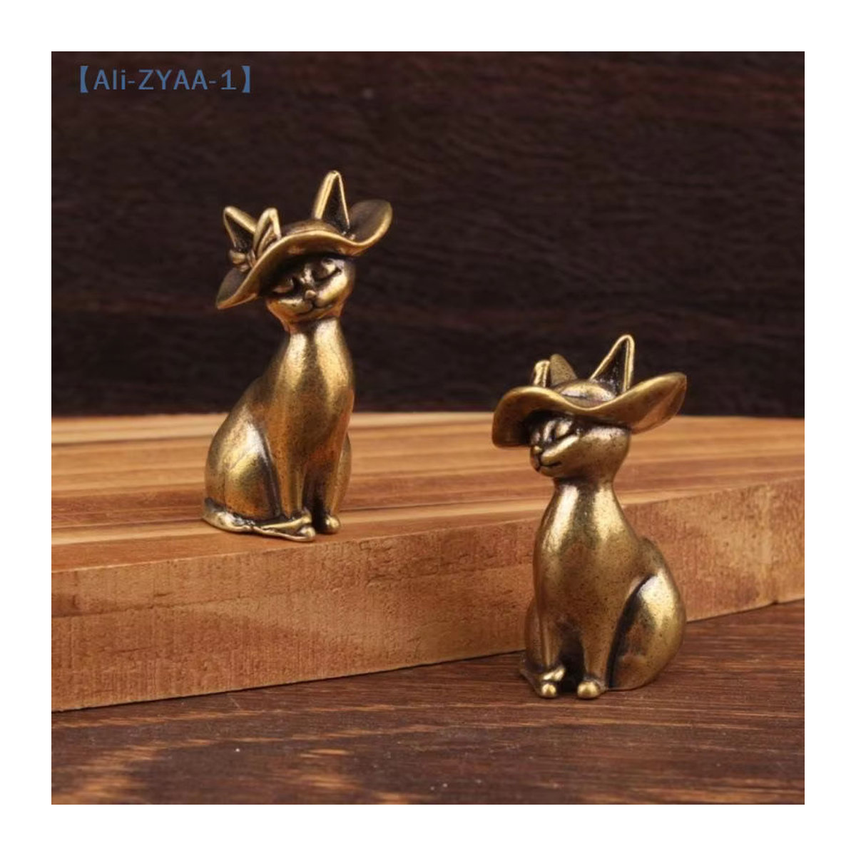 JETTING Messing Prinzessin Katze Statue Gold Kreative Tier Dekoration für Schreibtisch und Zuhause - Bild 3