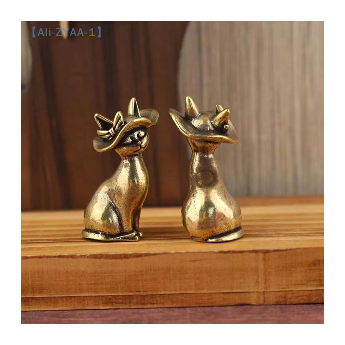 JETTING Messing Prinzessin Katze Statue Gold Kreative Tier Dekoration für Schreibtisch und Zuhause - Bild 5